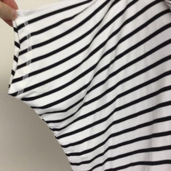 Akira Chicago Red Label Black/white Stripe Multi Way Tunic M - Picture 2 of 6